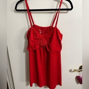 18/20 Lane Bryant red tank top with decorative beads